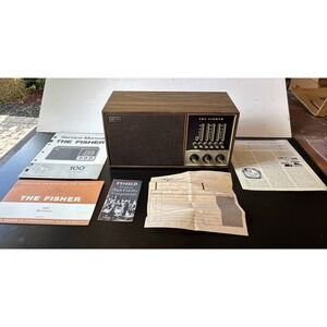 NM Fisher 100 Tune-O-Matic FM Table Radio w/OG Box Recipt Paperwork etc. Works